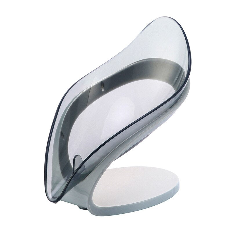 Household suction cup type light luxury leaf soap box free punching drain toilet leaf soap box
