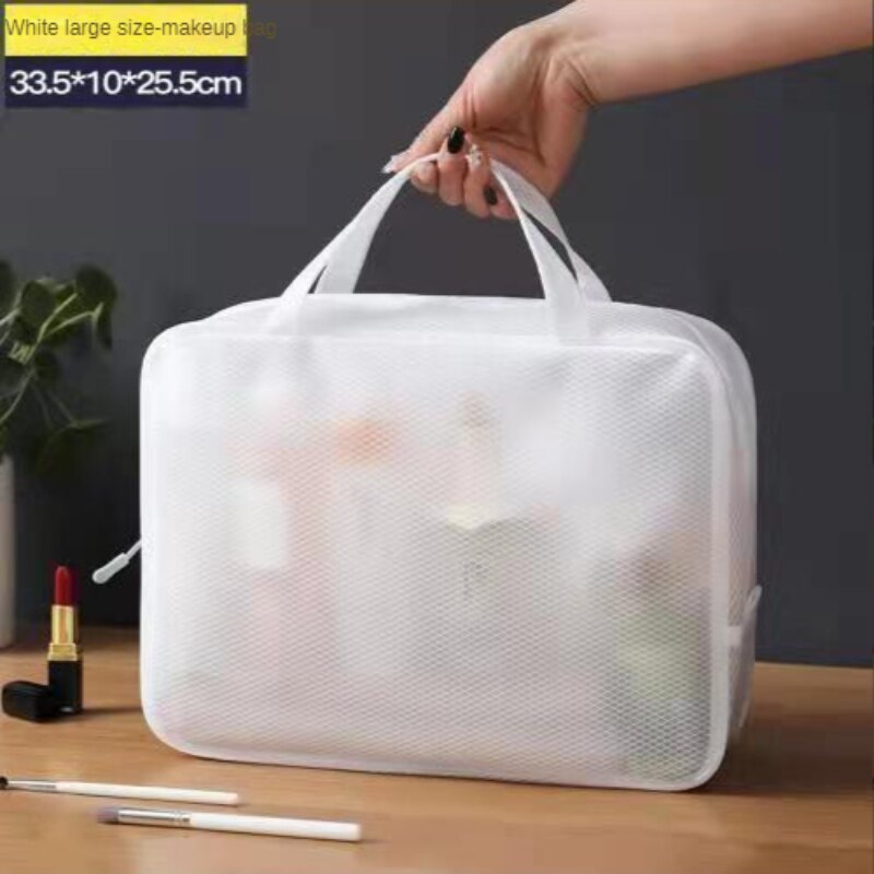 Transparent White EVA Cosmetic Bag, Travel Storage Bag, Waterproof Wash Bag, Multi-specification Storage Sanitary Bag