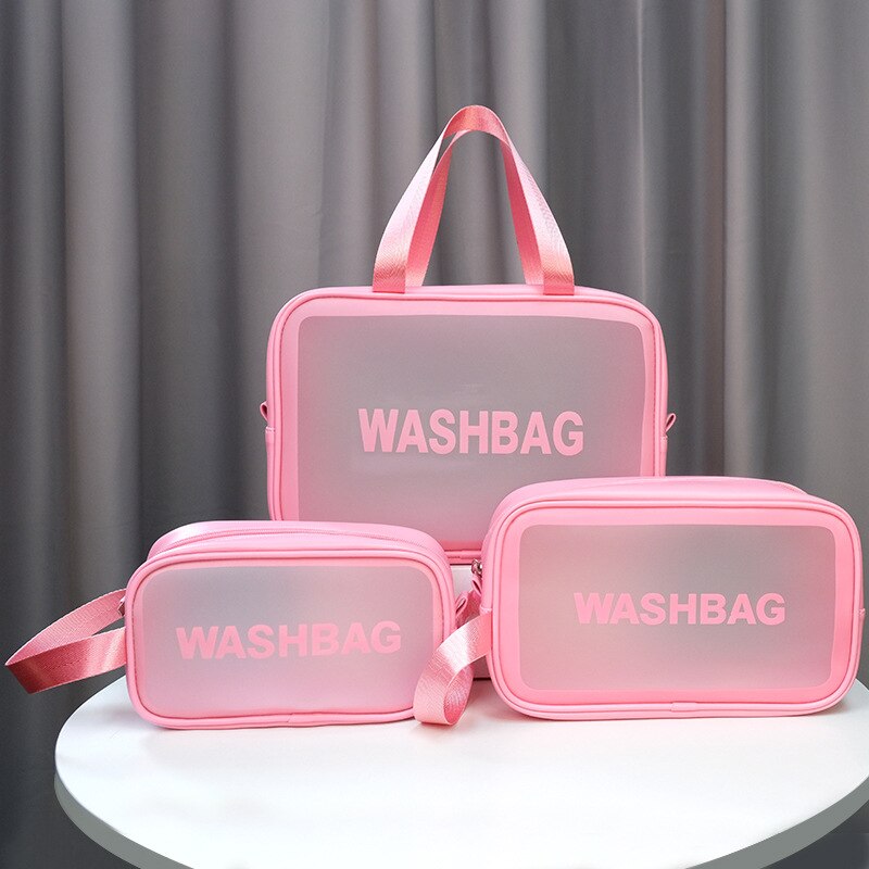 Korean Ins Wind PVC Frosted Pu Waterproof Washing Cosmetic Bag Cosmetic Skin Care Products Storage Bag Finishing Storage Bag