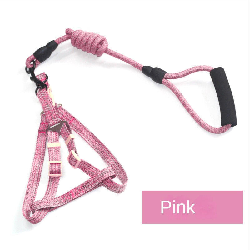 Pet Lead Dog Leash Dog Chain Foam Handle Lead Rope Set Pet Chest Strap Dog Harness Dog Harness Dog Accessories Small Dog