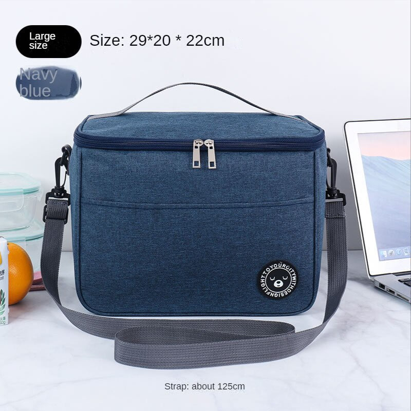 Square Bento Bag with Rice Bag for Work, Thickened Aluminum Foil Picnic Bag, Thermal Insulation Bag, Ice Bag