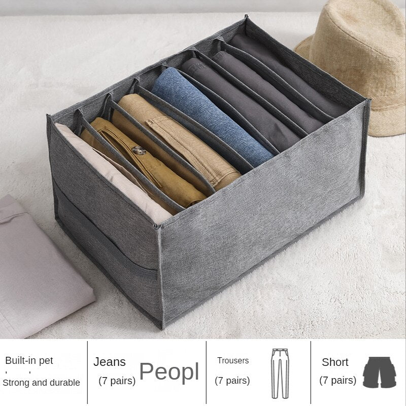 Clothing pants storage box division cationic portable bedroom wardrobe storage accessories folding storage box