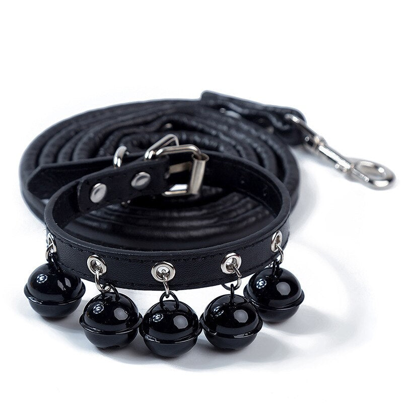 Pet Bell Collar with Bell Small Dog Collar with Dog Chain Dog Rope Pet Traction Rope