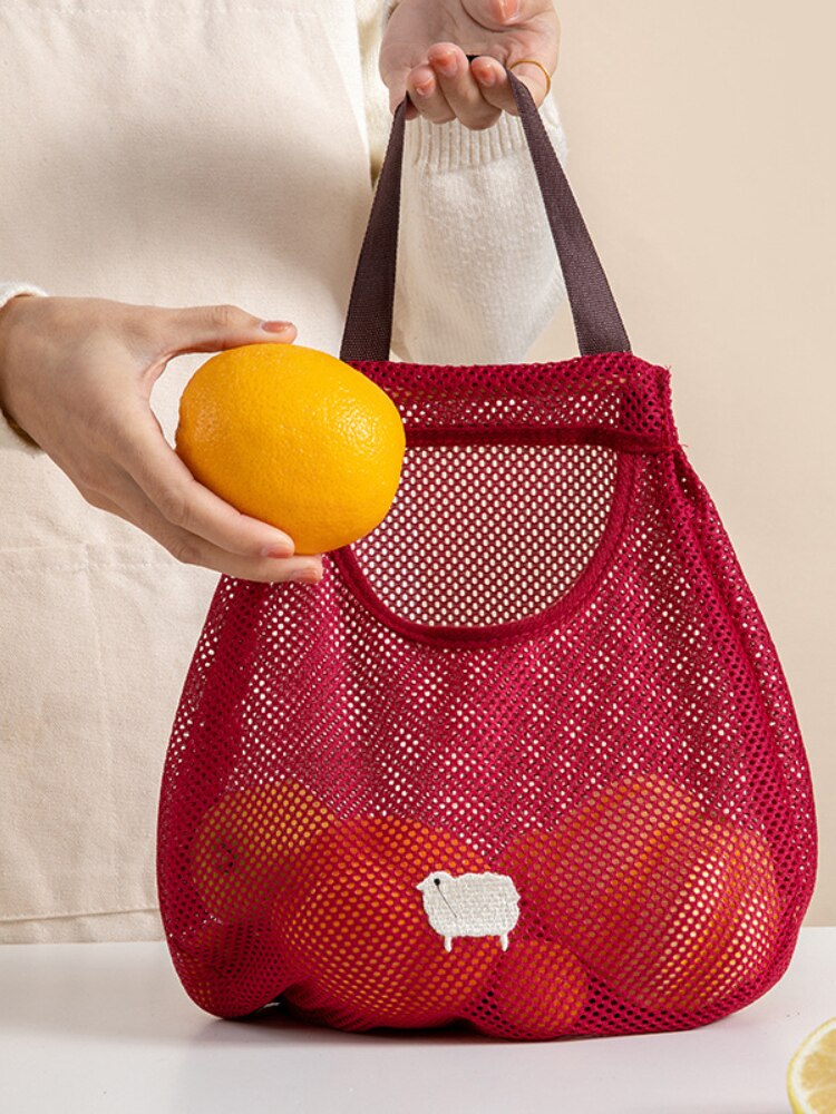 Fruit and vegetable hanging bag multi-functional portable environmental protection shopping bag superpods  canvas bag