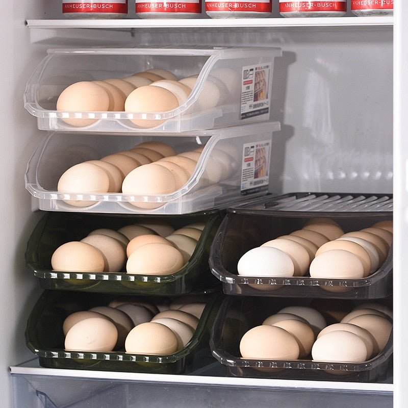 Rolling egg carton refrigerator kitchen crisper automatic filling egg carton roller slide carton decorative tray serving tray