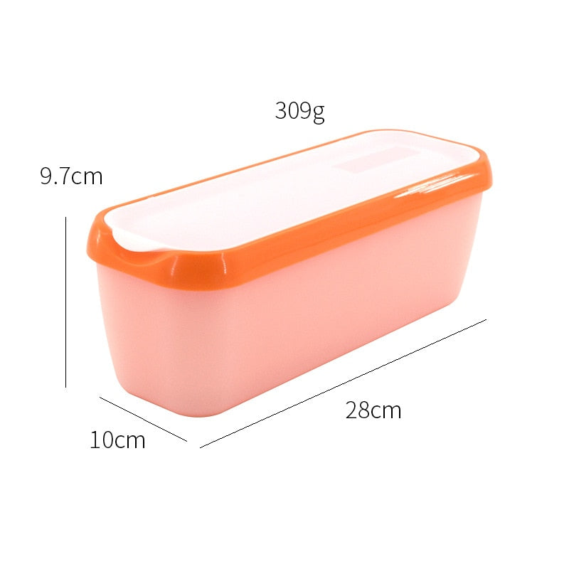 Large rectangular ice cream box Plastic pp storage box Ice cream box Household kitchen refrigerator storage box
