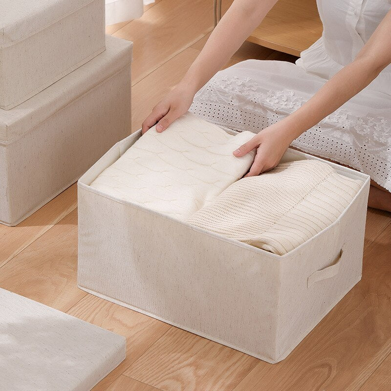 Storage box Folding cloth cover storage box washable wardrobe clothing storage box