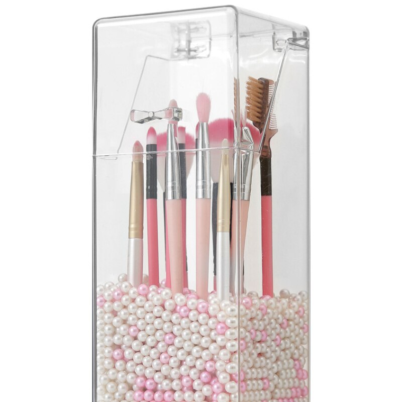 Storage canister dustproof pen bucket brush desktop acrylic eyebrow pencil storage cosmetics eyeshadow brush storage box