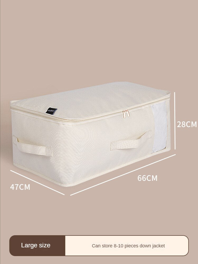 Clothing quilt finishing bag dust proof moving tape window doggy bag folding quilt storage bag fabric