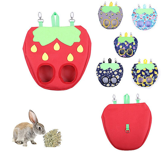 Rabbit Hanging Feeding Bag Pet Cat Cat Dutch Rat Feed Bag Strawberry Shaped Hay Bag