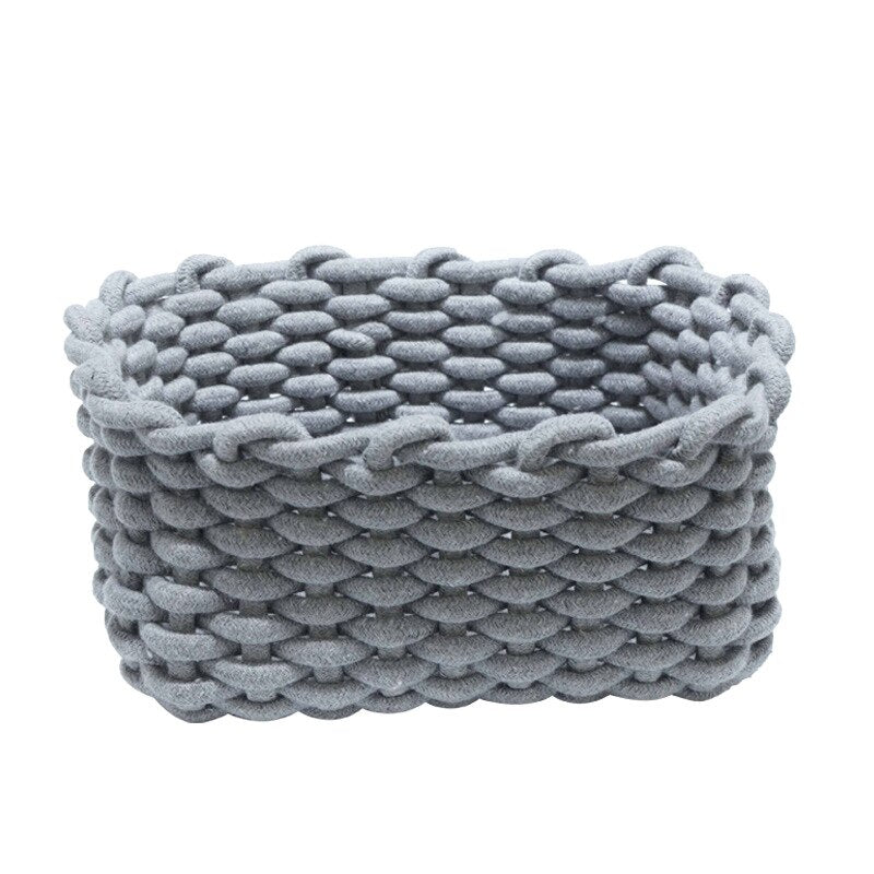 Storage basket Nordic ins cotton thread hand-woven desktop storage basket sundry snacks storage basket