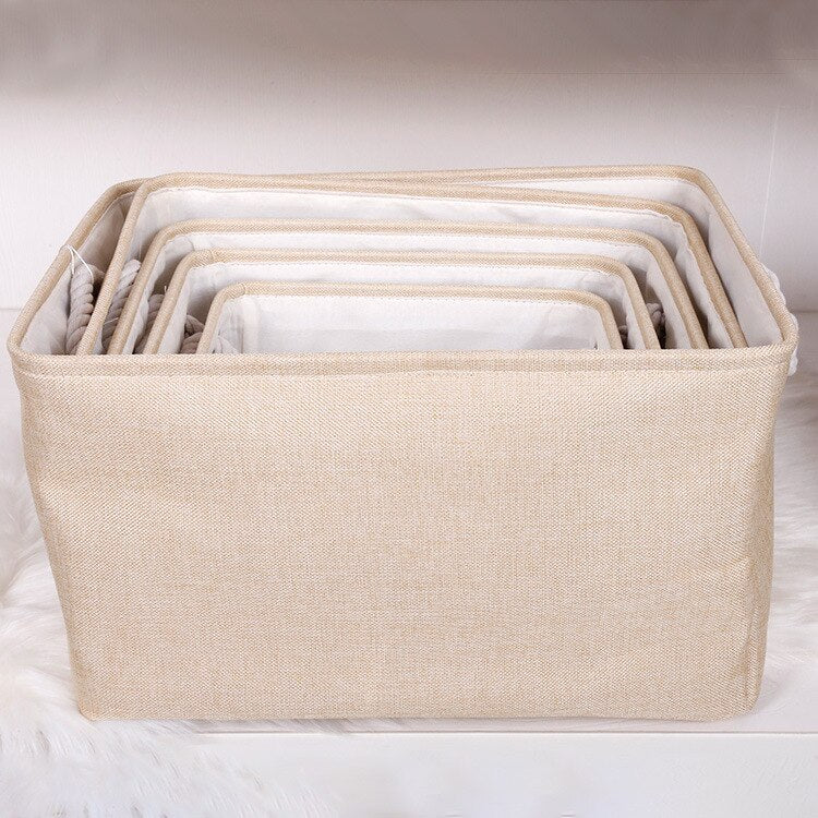Cotton linen storage basket ins storage basket wholesale Japanese cloth tabletop clutter storage basket
