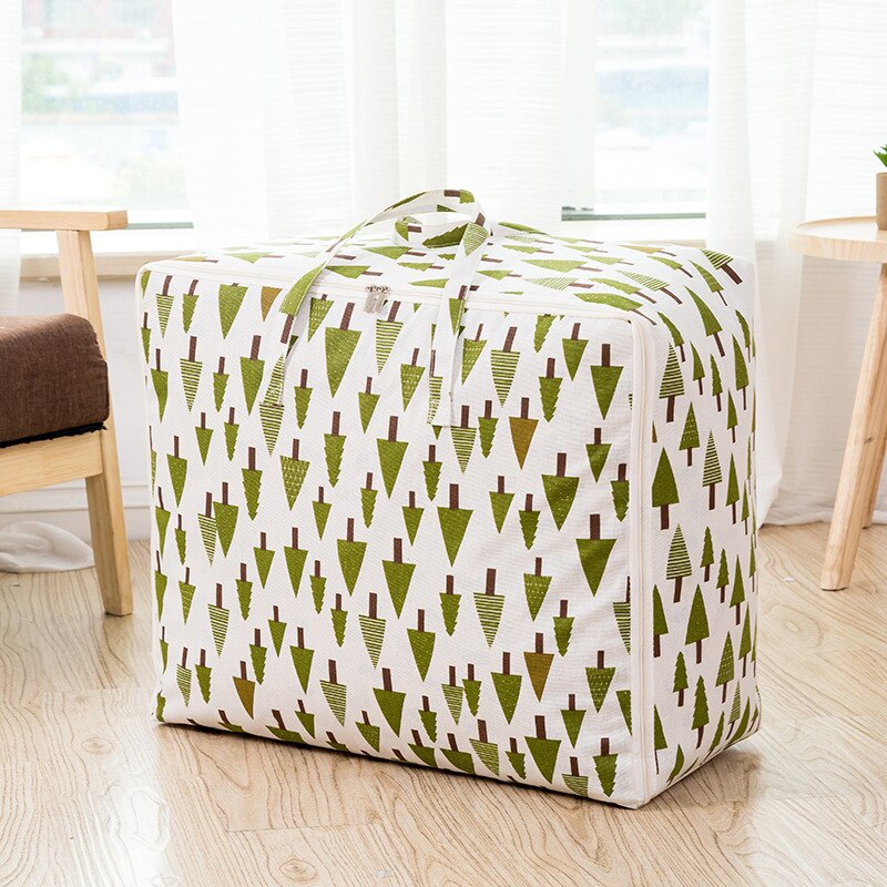Cotton and linen large moisture-proof and dust-proof seasonal quilts wardrobe storage bag can move portable cloth