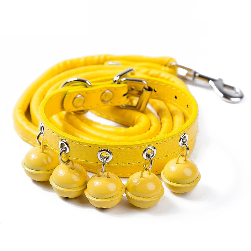 Pet Bell Collar with Bell Small Dog Collar with Dog Chain Dog Rope Pet Traction Rope