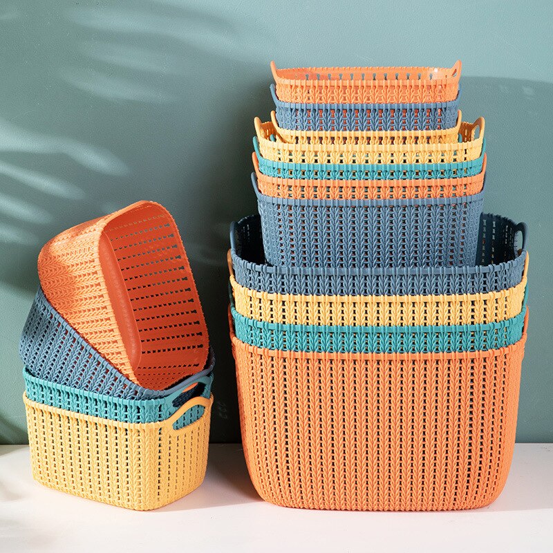 Rattan snack basket storage basket bath basket thickened plastic basket