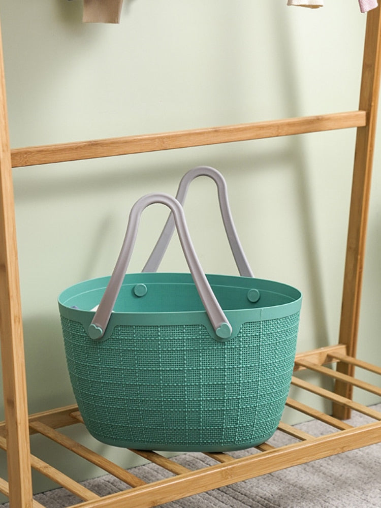 Large capacity laundry basket portable unbreakable shopping basket can be stacked with linen grain storage basket