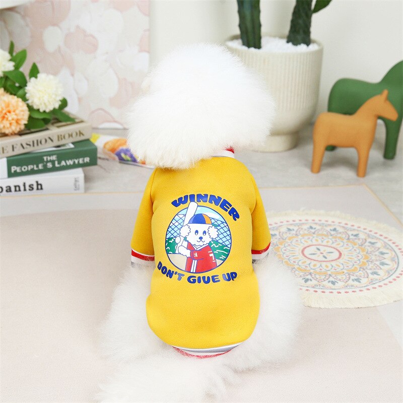 Baseball Boy Sweater In Autumn and Winter  Straight Hair Spot Small and Medium-sized Pet Cat An Dogclothing. Dog