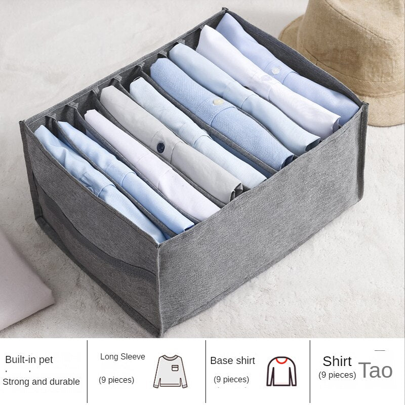 Clothing pants storage box division cationic portable bedroom wardrobe storage accessories folding storage box