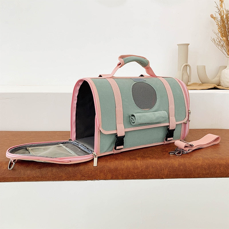 Space Capsule, Backpack, Canvas, Cat Out, Portable Cat, Horizontal Version, Large Capacity Dog Bag, Pet Bag