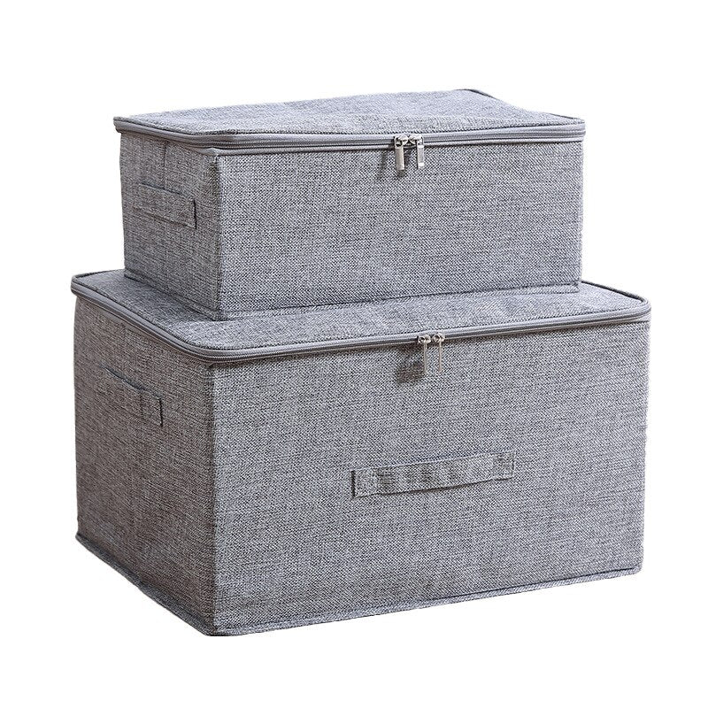 Cotton and linen storage case zipper storage case Cloth cover storage case folding sealing case Underwear storage case