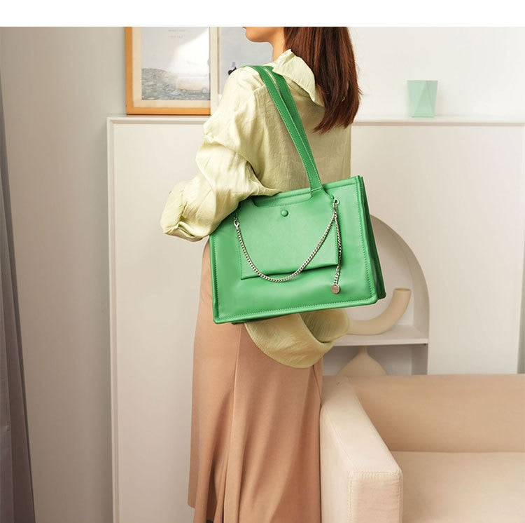 Summer Bag 2022 new women's commuter one shoulder bag large capacity soft leather print hand bag