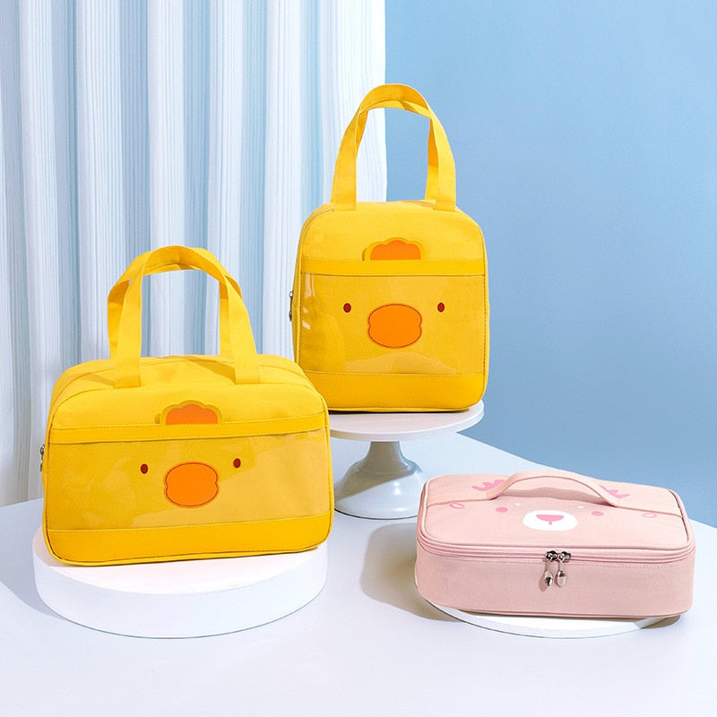 New Elementary School Students Pack Lunch Bags with Cute Insulated Bento  with Aluminum Film and Rice Hand-held Lunch Box Bags
