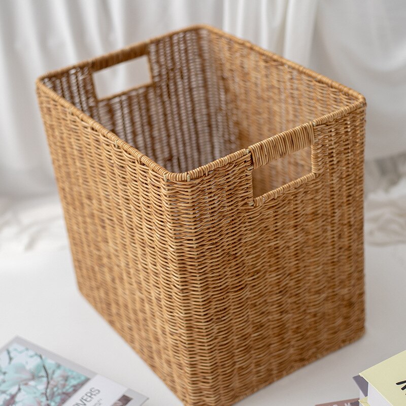 Hand-woven storage basket cabinet end table organizer basket clothes and snacks storage box