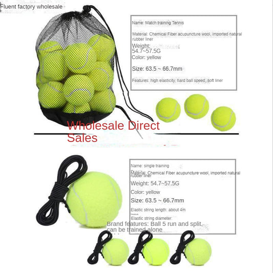 High Elasticity and Endurance Training Single Player with String Tennis Elastic Rope Rebound Match Massage Pet