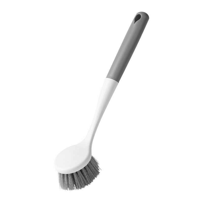 Long handle pot brush kitchen dishwashing non-greasy household non-slip multifunctional plastic can hang sisal cleaning brush