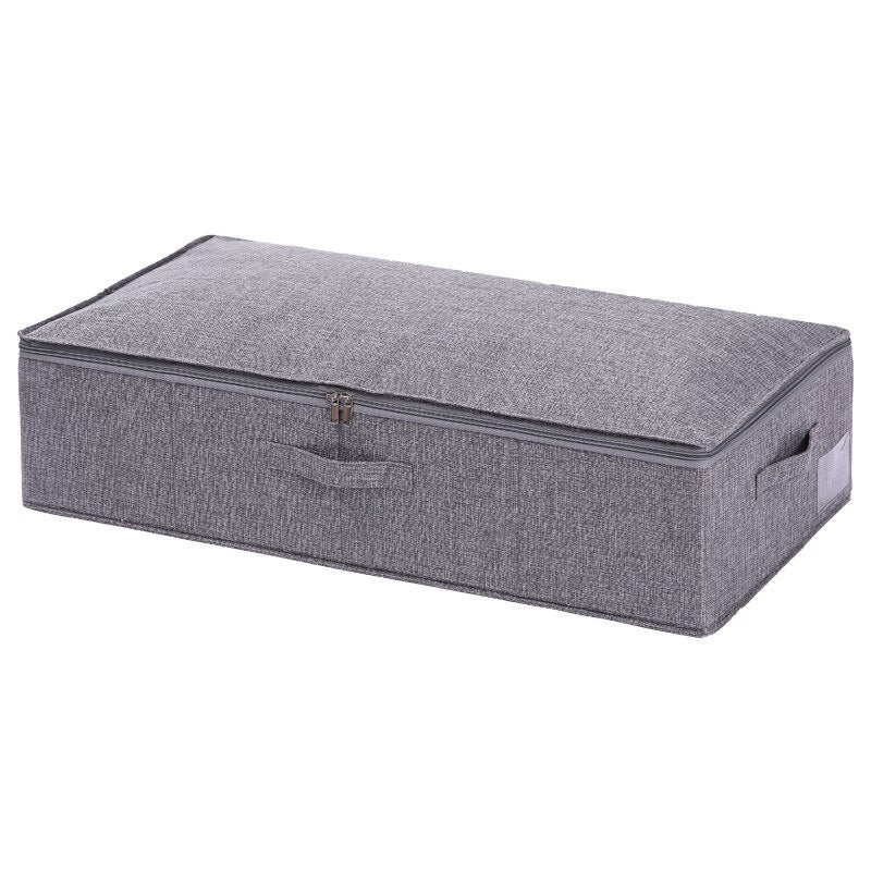 Under-bed storage box Cotton linen folding large capacity storage clothes Moisture-proof portable organizer with lid