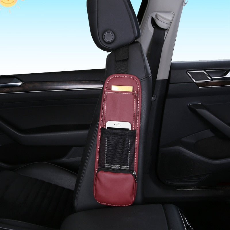 Car seat side hanging bag storage bag leather sundries universal multi-functional gap car mobile phone bag