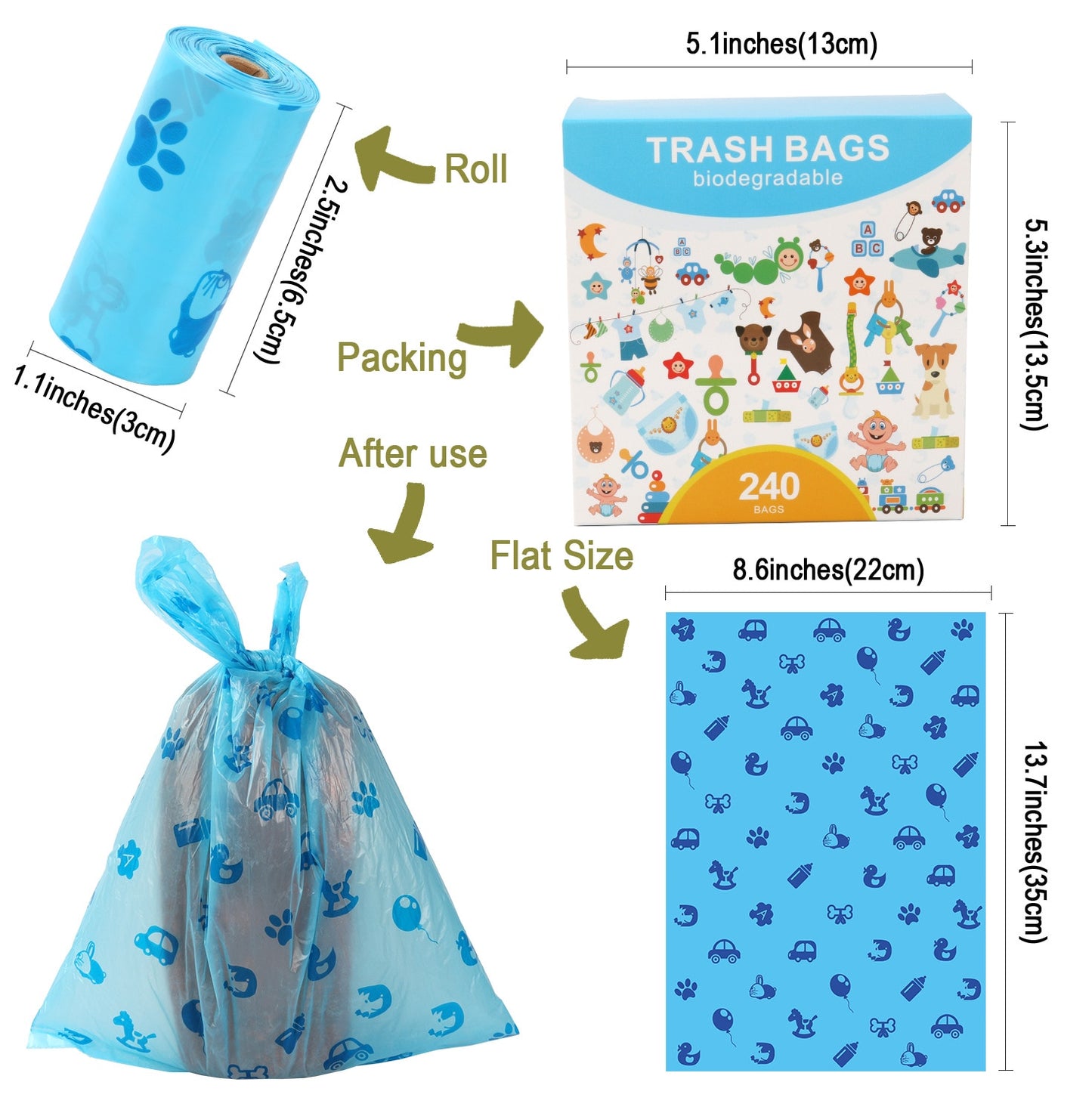 Pet Accessories  Foreign Trade Pet Garbage Gag Degradable Thickened Dog Excrement Bag EPI Vest Bag Disposable Garbage Bag