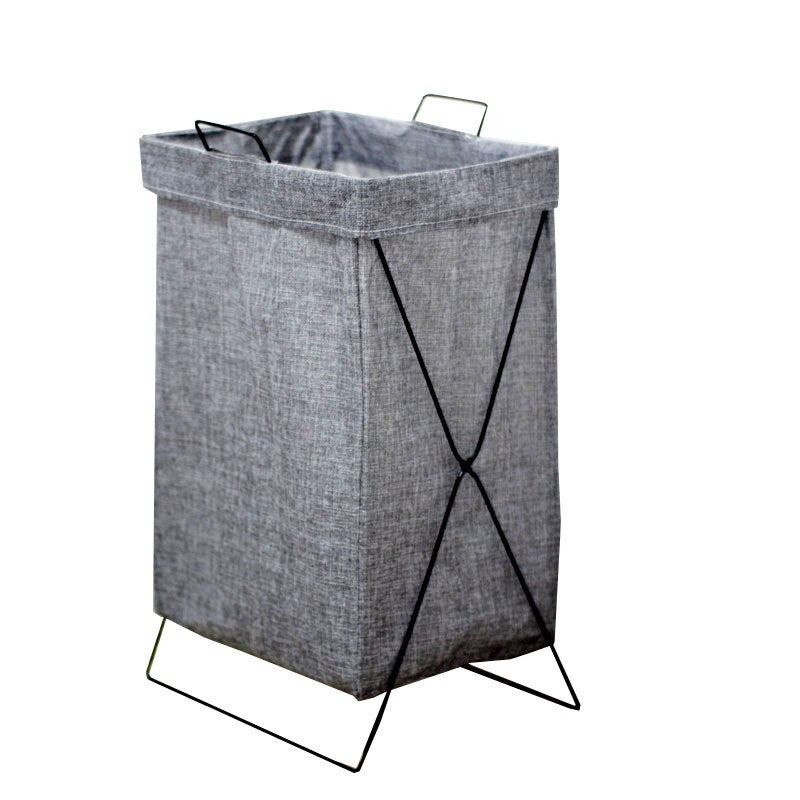 Iron frame folding waterproof laundry basket large storage laundry basket cotton linen storage basket