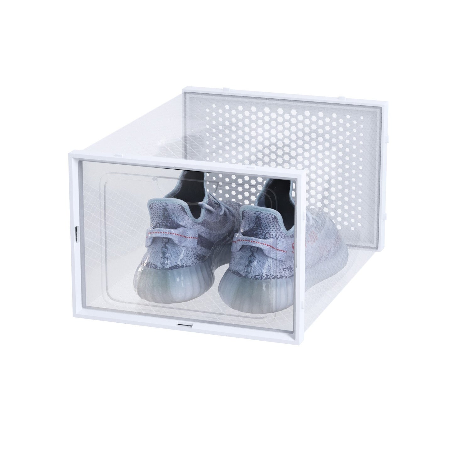 Large double frame plastic transparent shoebox Amazon popular folding storage box dustproof waterproof pp basketball shoebox