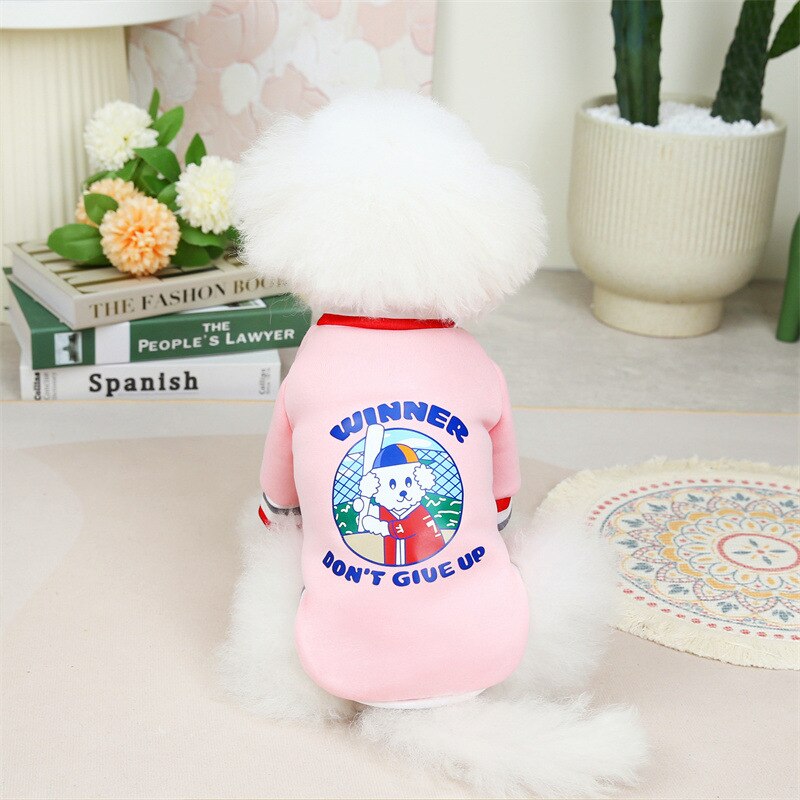 Baseball Boy Sweater In Autumn and Winter  Straight Hair Spot Small and Medium-sized Pet Cat An Dogclothing. Dog