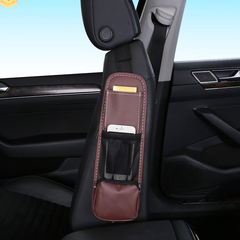 Car seat side hanging bag storage bag leather sundries universal multi-functional gap car mobile phone bag