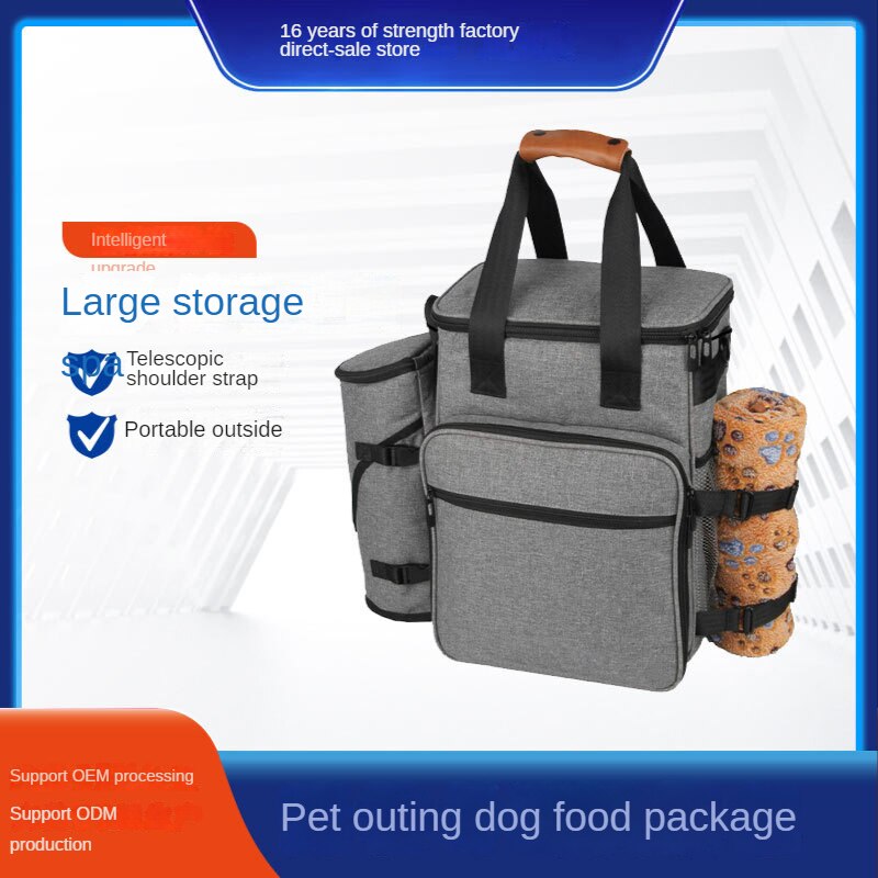 New pet supplies pet bag dog food bag travel bag dog bowl dog food storage bag dog bag