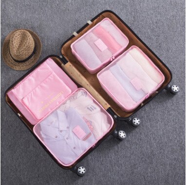 Korean Travel Storage Bag Six-piece Set. Multi-function Enlarged and Thickened Suitcase Storage Bag Set of 6 Pieces
