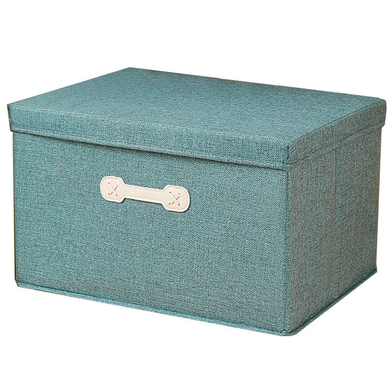 Cotton and linen carry-on container foldable moving box bed bottom storage box Toy storage closet storage box